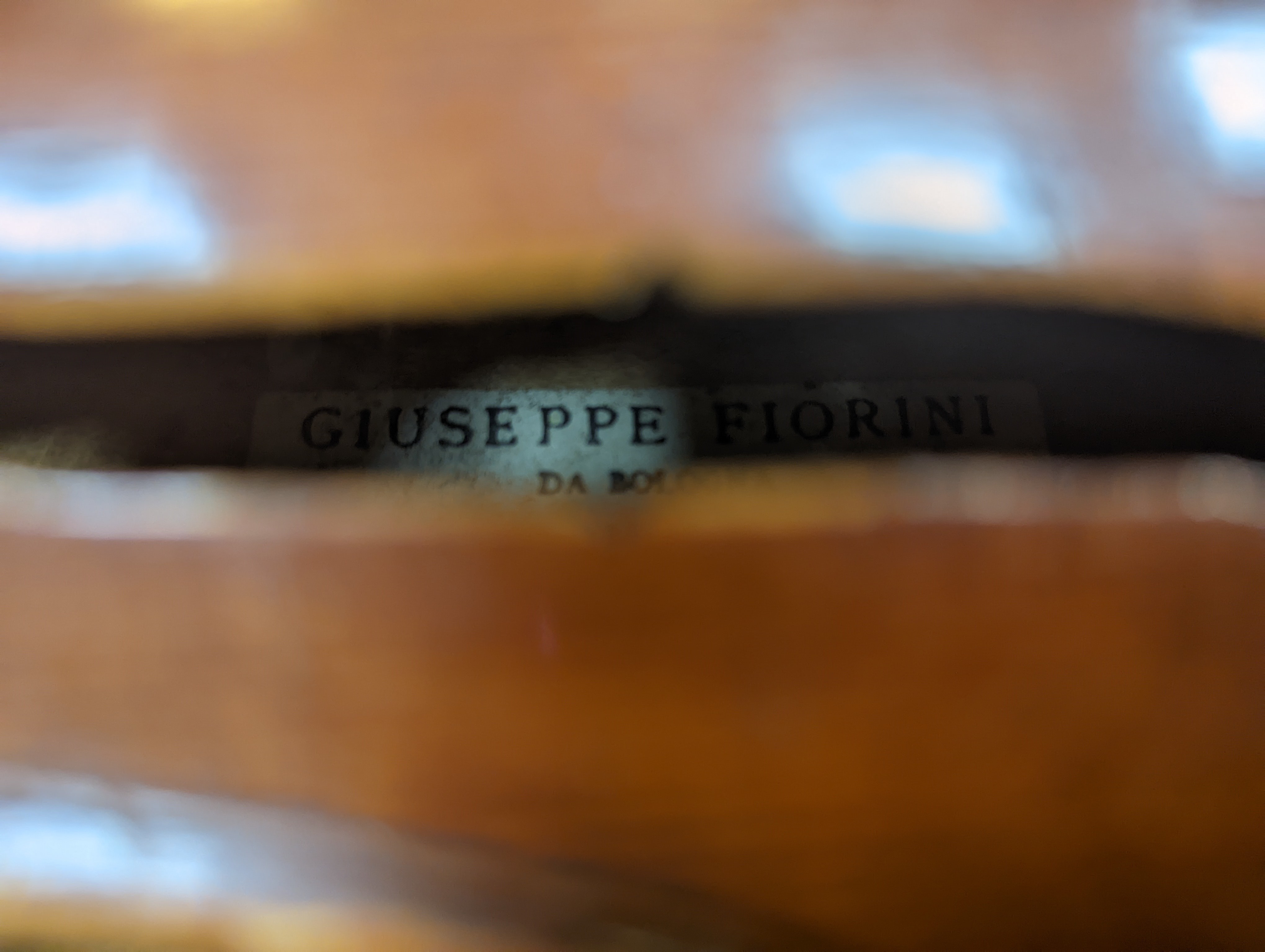 A Giuseppe Fiorini violin, with label